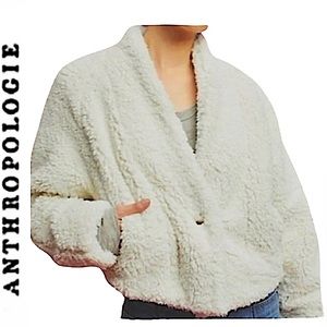 Anthropologie.Hei Hei.NWT. Gorgeous Faux Fur Bomber Jacket. Ivory color. Size XL